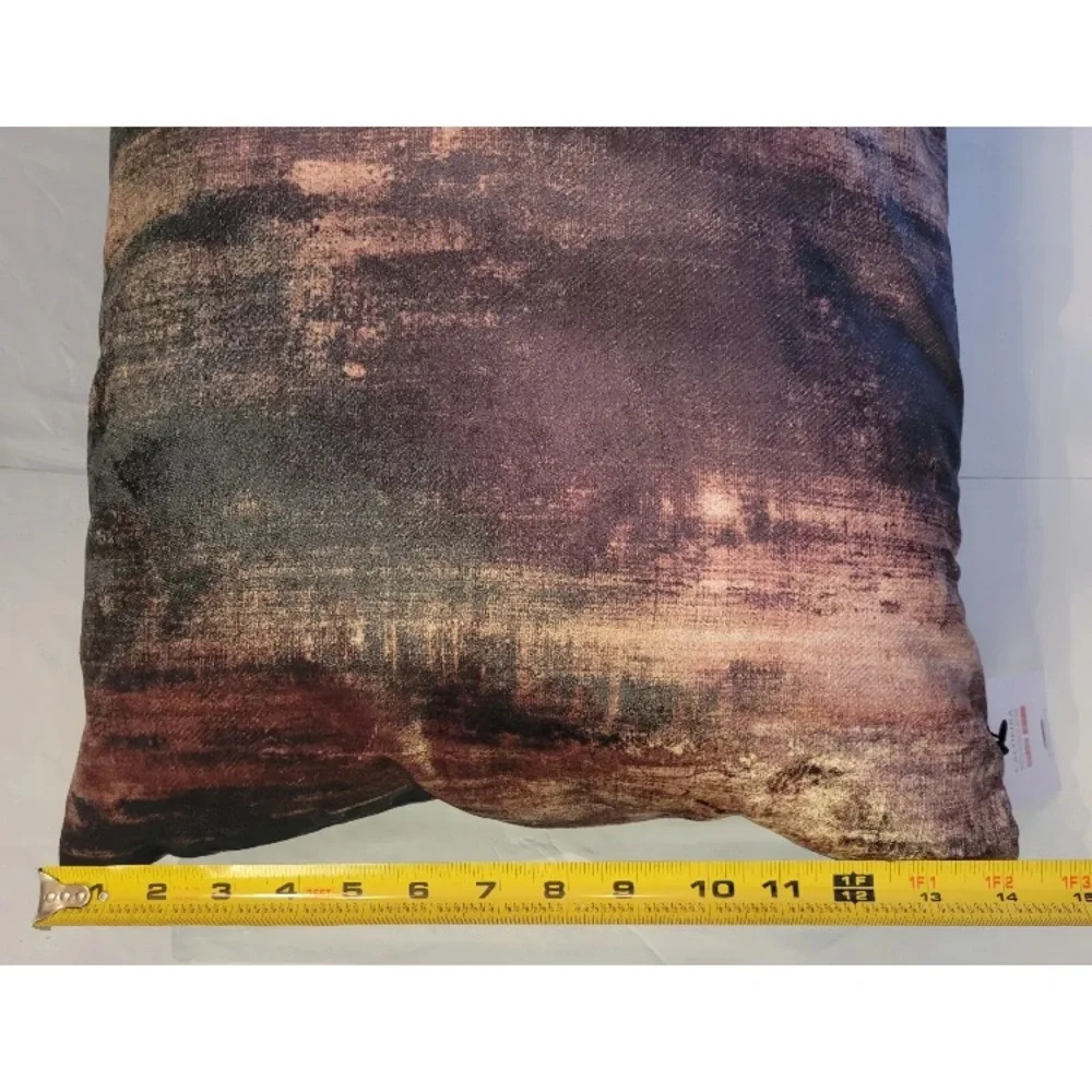 2ct Set CALDEIRA Decorative Throw Pillows Black Brown Marble 18x12 UK Luxury